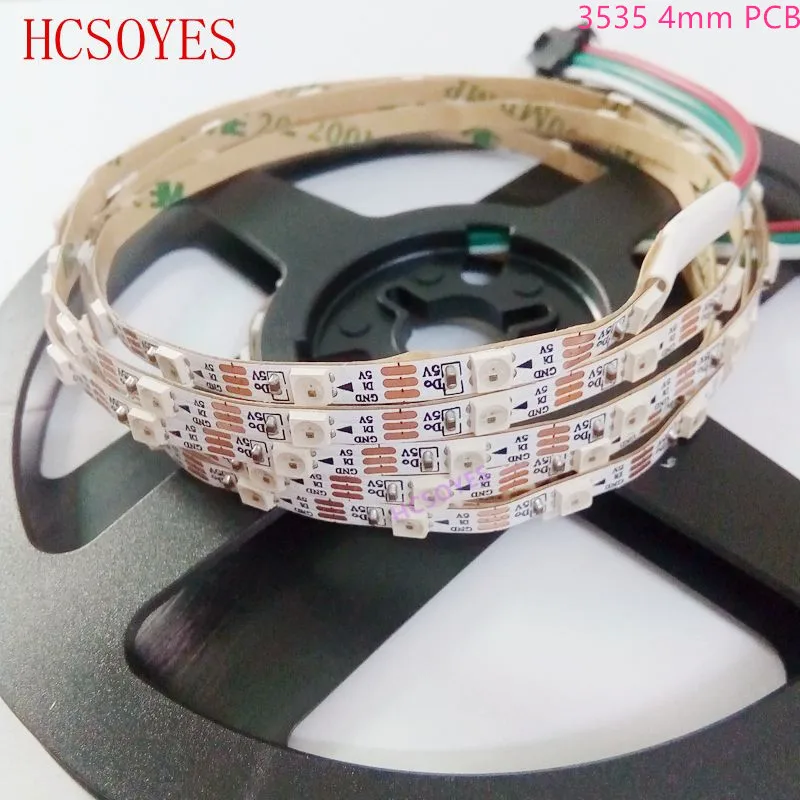 (2 м/лот) DC5V SK6812 3535 5050 60 светодиодный s/m 4 мм 5 PCB неводостойкая RGB адрессветодиодный