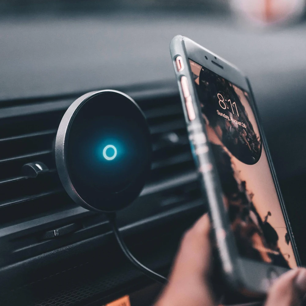 360 Вращающаяся Магнитная QI Автомобильная Беспроводная подставка для зарядного