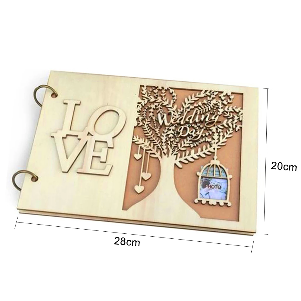 Свадебная Гостевая книга на 20 страниц деревянное украшение для свадьбы Нежная