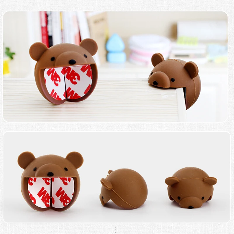 1pc coffee BalleenShiny 1 шт. мультяшный детский безопасный стол, Угловой протектор, силиконовый защитный край, крышка для мебели для детей, детская безопасность - Цвет: 1pc coffee