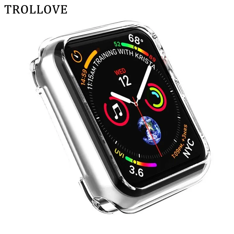 Прозрачный Ультратонкий Мягкий Силиконовый ТПУ защитный чехол для Apple Watch 44 мм 40 мм 42 мм 38 мм для iWatch Band Series 4 5 2 3