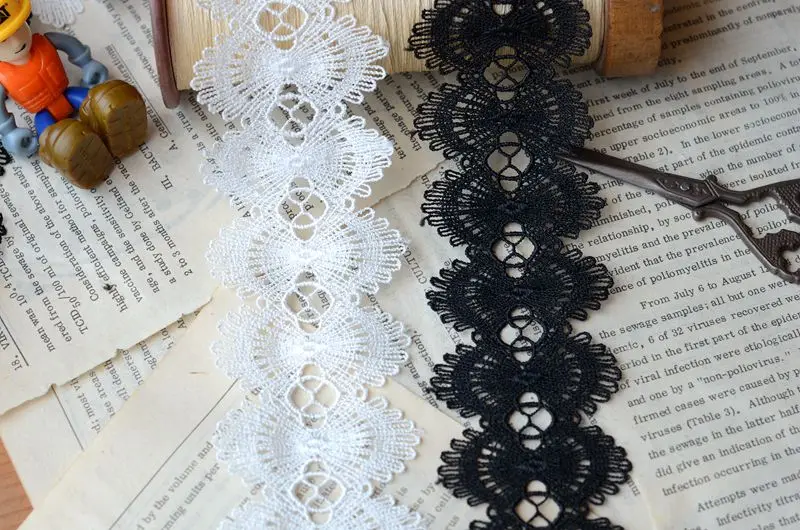 Lace accessories Black white bilateral garment water soluble lace 5 cm wide all post free | Дом и сад