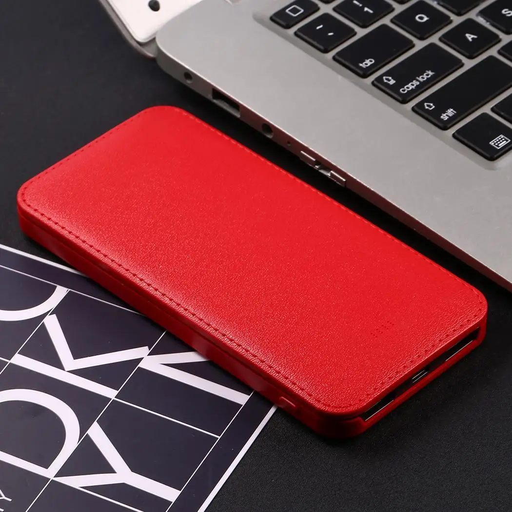 Ультратонкий внешний аккумулятор с двумя портами usb, внешний аккумулятор, внешний аккумулятор, чехол, полимерный литий-ионный аккумулятор, корпус