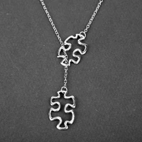 heyu creative necklace awareness jigsaw double puzzle pendant necklace gifts