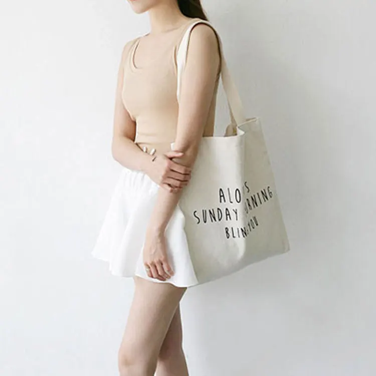 Хлопок Холст Эко многоразовые сумки Сумка через плечо сумка-тоут с буквенным