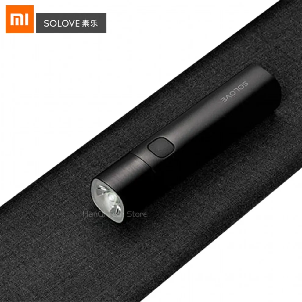 Black Xiaomi Solove X3 USB Перезаряжаемый яркий EDC фонарик 3000 мАч Внешний аккумулятор портативный мини светодиодный фонарь для велосипеда - Цвет: Black