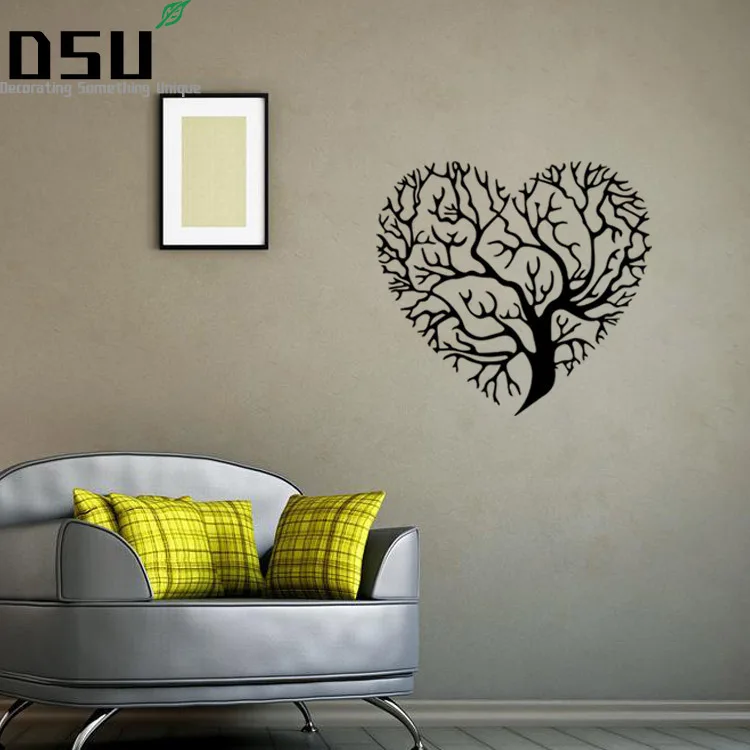 

Aw9476, модная Наклейка на стену в виде любовного сердца, винтажная жизнь, дерево, домашний декор, гостиная, виниловые наклейки, обои