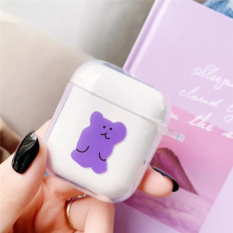 Медведь bluetooth гарнитура Защитная крышка для apple airpods Care Bears Мягкий силиконовый чехол беспроводные наушники зарядки кожи