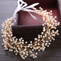 forseven goldsilver color pearls headband headpieces women kids tiara bride coroa noiva wedding hair jewelry accessories