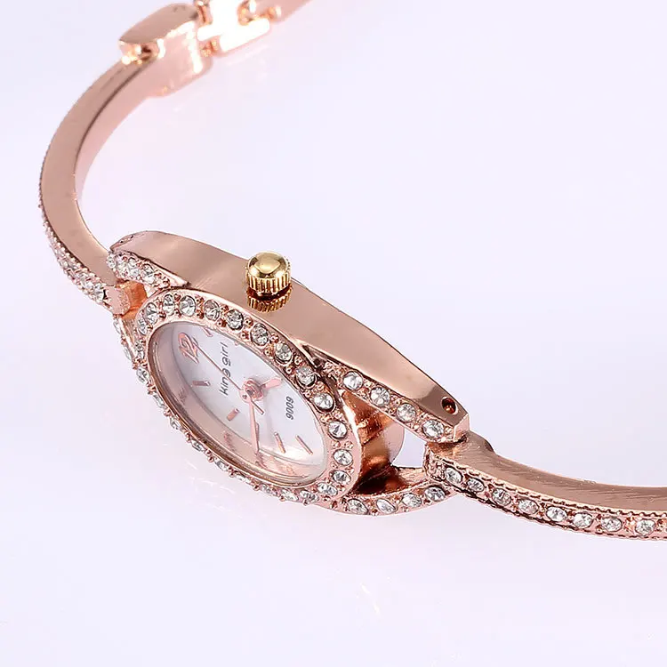 New arrival dropship fashion watches quartz analog alloy full crystal diamonds rose gold wristwatch women ladies bracelet watch|watch lux|bracelet