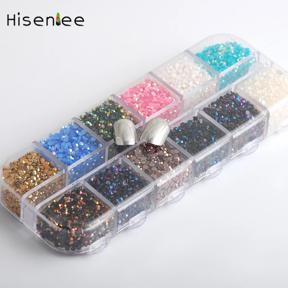 

High Quality Jelly Color Per Box of 2mm Resin Super Shiny Charm DIY Art Manicure & Fashion Accessories Decoration