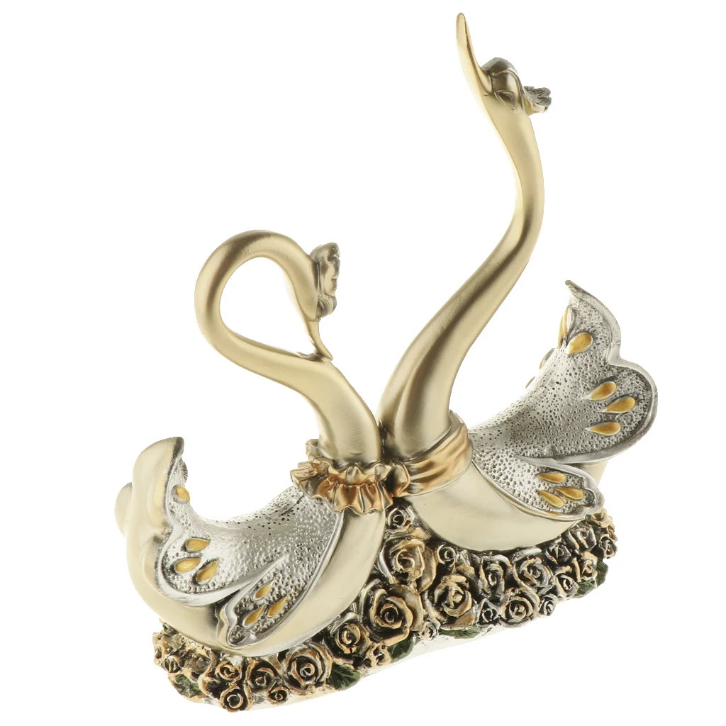 European Couple Swan Figurines Home Decoration Wedding Gifts Wine Cabinet Display Resin Crafts Household Miniatures | Дом и сад