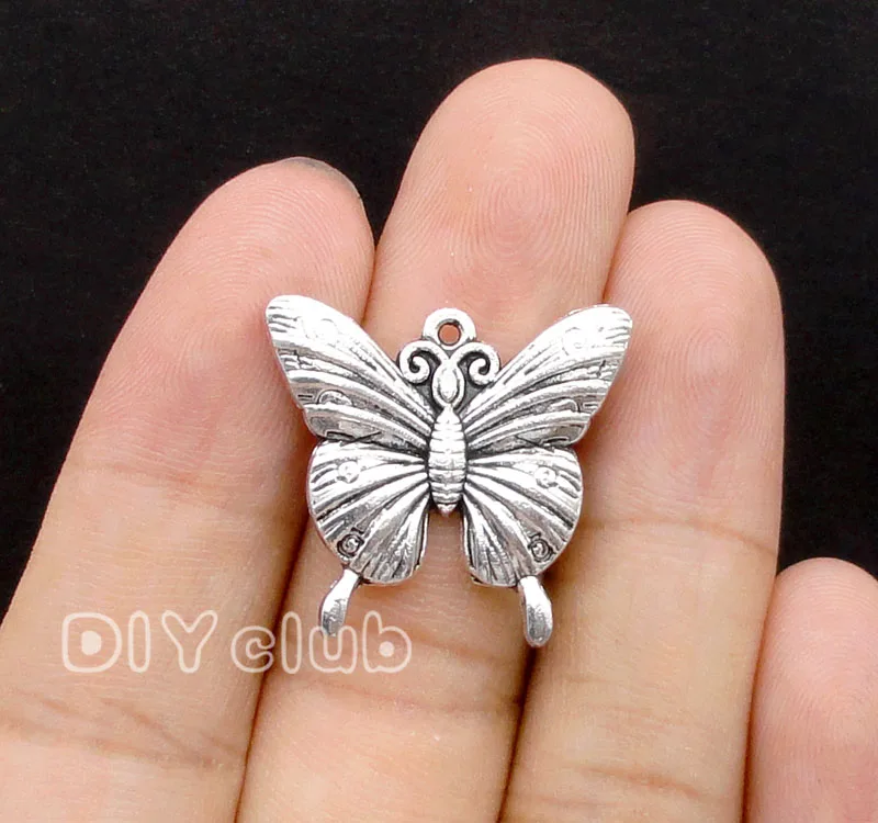 

30pcs-Antique Silver Butterfly Charms Pendant 25x23mm