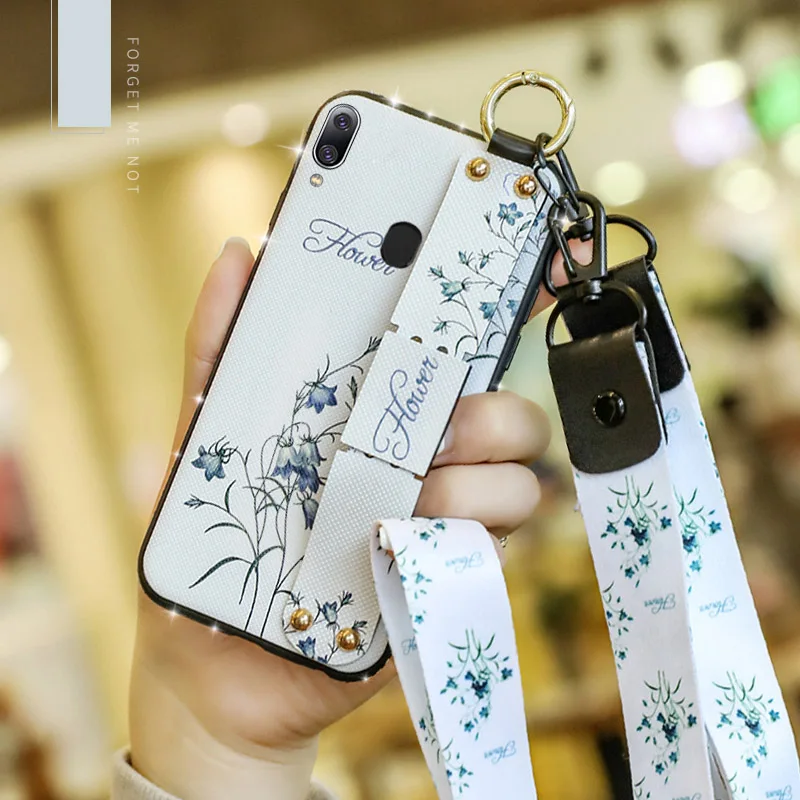 Чехол-браслет для samsung Galaxy M10 M20 A10 A30 A50 S7 край S8 S9 S10 плюс S10E палец кольцо бриллиант ремешок чехол Cove - Цвет: Бежевый