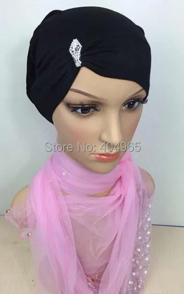 

H831c cotton jersey muslim tube hat with rhinestones,fast delivery