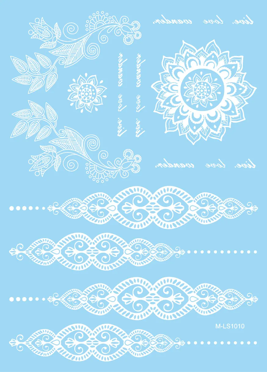 1 шт. Горячая сексуальная женская Татуировка боди-арт белые чернила Менди хна