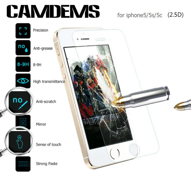 CAMDEMS 200 шт./лот Ультра тонкий 0.3 мм Премиум Закаленное Стекло экран протектор для
