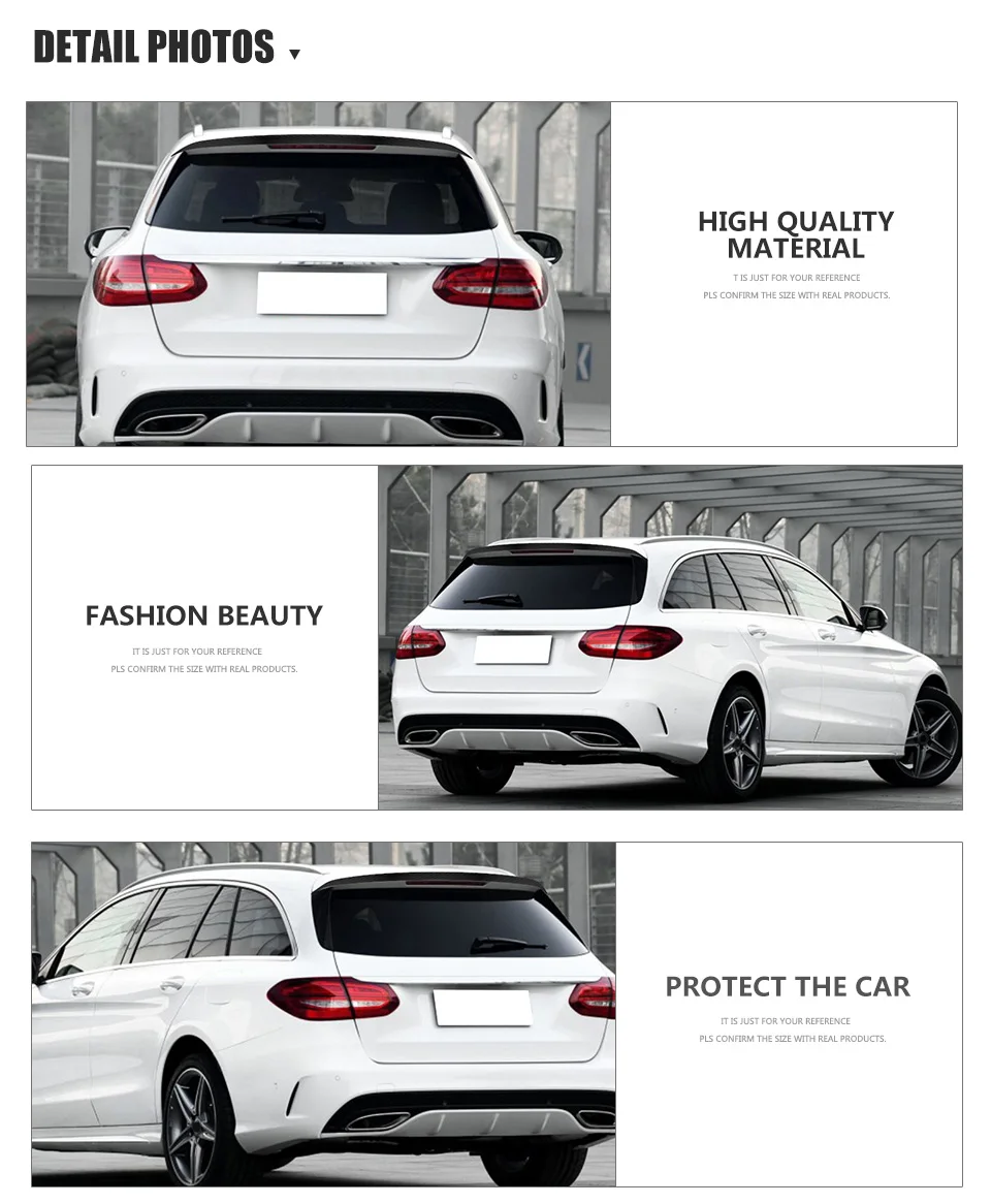 Углеродное волокно задний спойлер на крыше окна крылья для Mercedes-Benz C Class S205 универсал Hatchblack 4 двери- не подходит для AMG