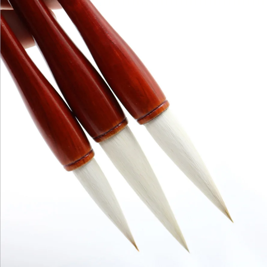 3 pcs/set Chinese Calligraphy Brushes white woolen hair brushes pen set for artist painting calligraphy Art supplies best gift | Канцтовары