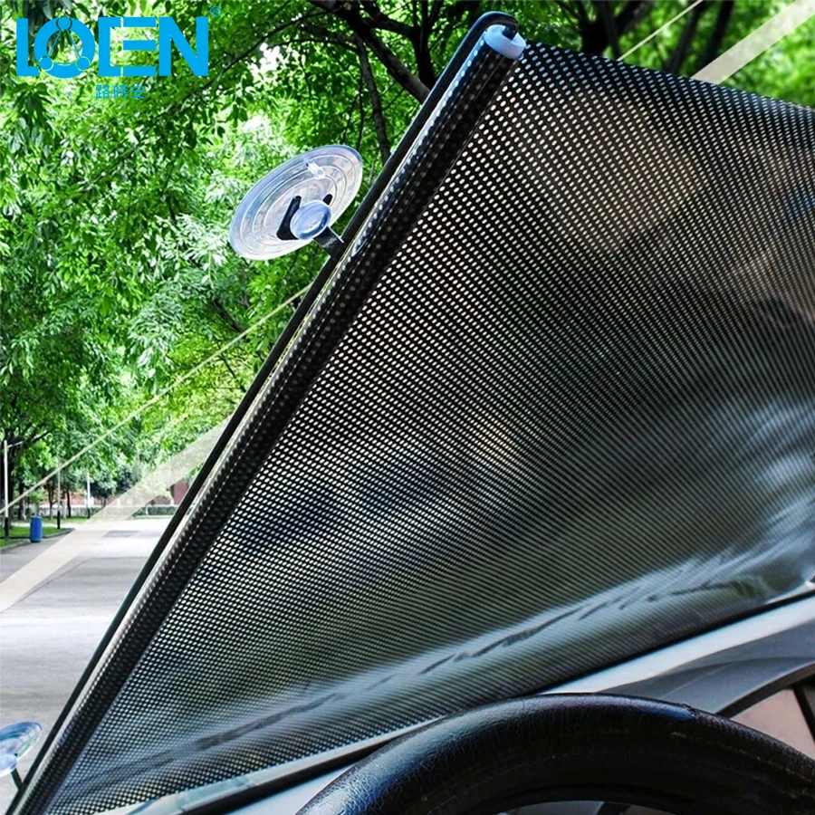 

LOEN 40/45/50/58/68*125CM Car Windshield Sunshades Auto Sunshade Side Window Sunshades Big Size Roller Telescopic Suction Cup