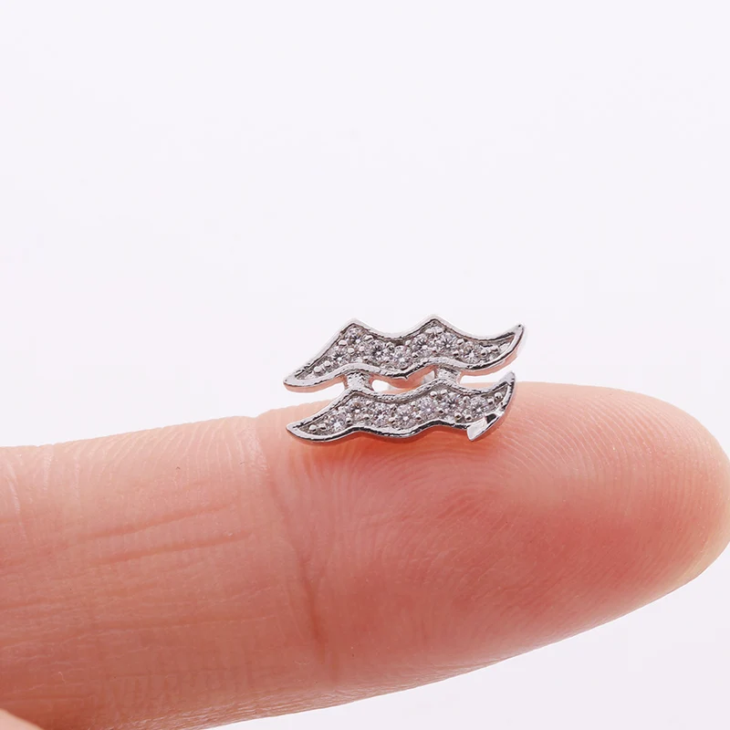 Sellsets, 1 шт., 16 г, сталь, 12 созвездий, CZ, сережка, спиральный для хряща, шпилька, для мужчин и женщин, Грач, серьги, пирсинг - Окраска металла: NO.11
