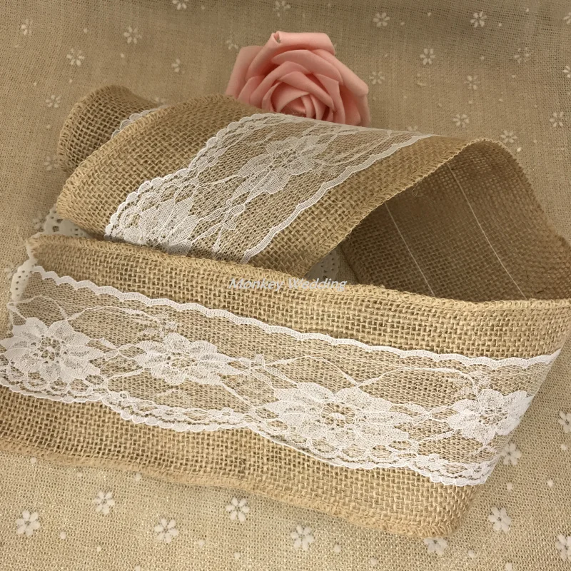 10 см Ширина * 3 м натуральный джут джутовая ткань мешочная лента с отделкой