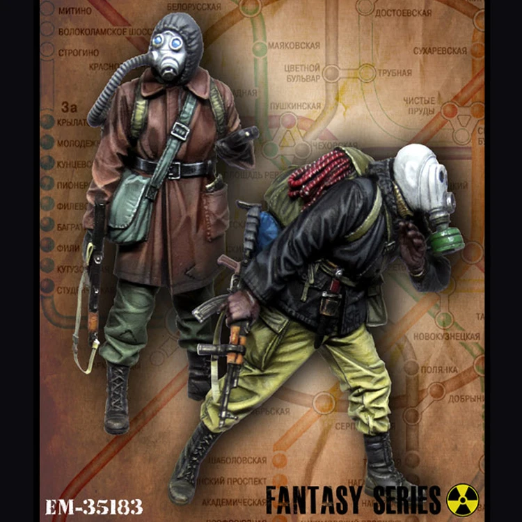 

1/35 Stalker. Metro, 2 people, Resin Model Soldier GK, War theme, Unassembled and unpainted kit