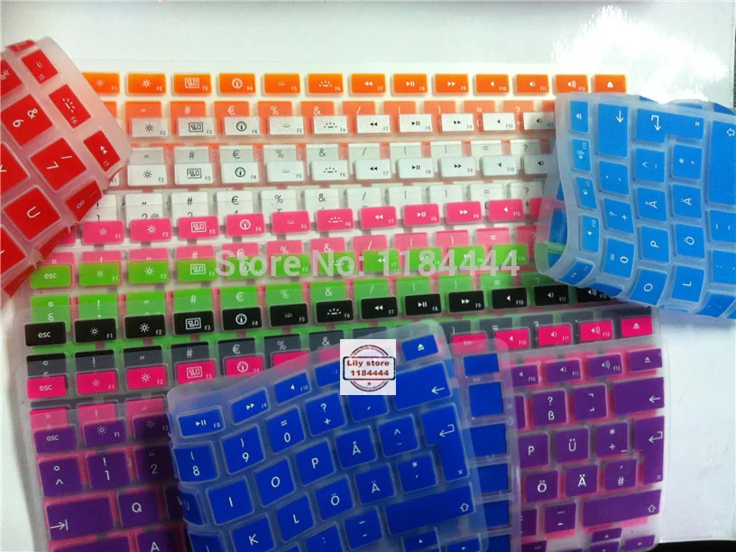 Swedish letter colorful Silicone EU/UK Keyboard Cover Skin Protector sticker film for apple MacBook air Pro 13 15 17 | Компьютеры и