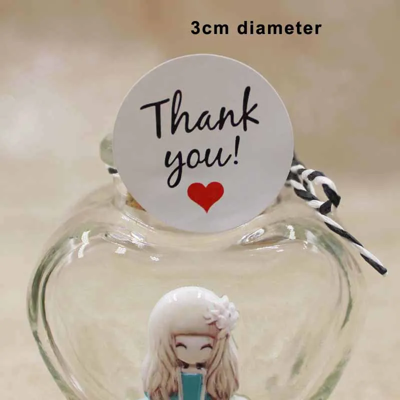 2017 сделай сам спасибо с красным сердцем ярлыки из крафт бумаги для подарков