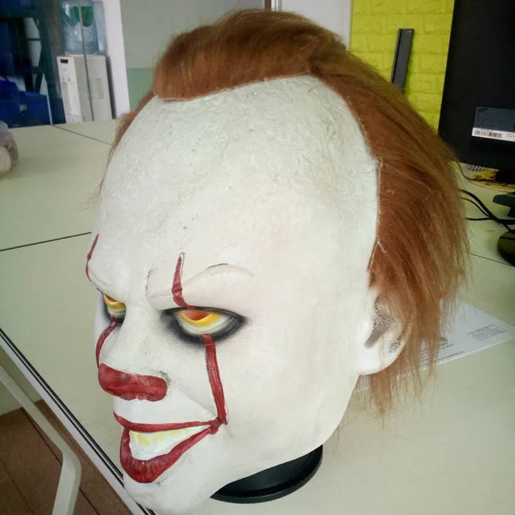 Клоун verjonging masker cos header фильм pennywise Хэллоуин Ужасы реквизит Pennywise Masker 2018 Het Kost |