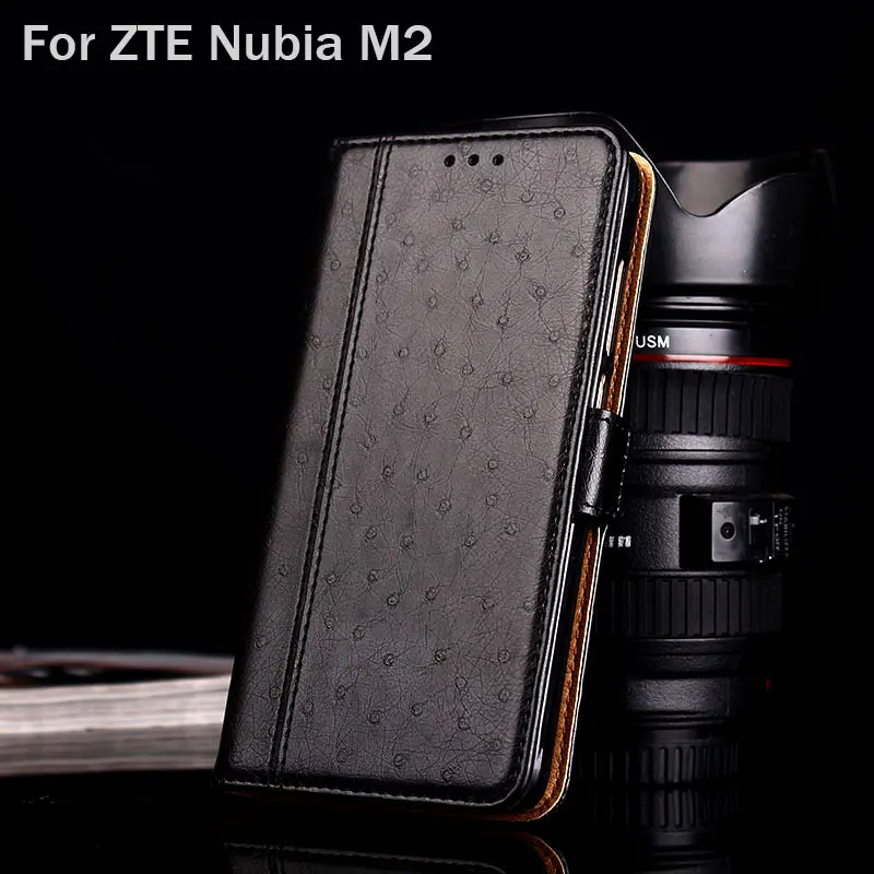 Роскошный чехол для ZTE Nubia M2 из страусиной кожи с подставкой Модный Цветной