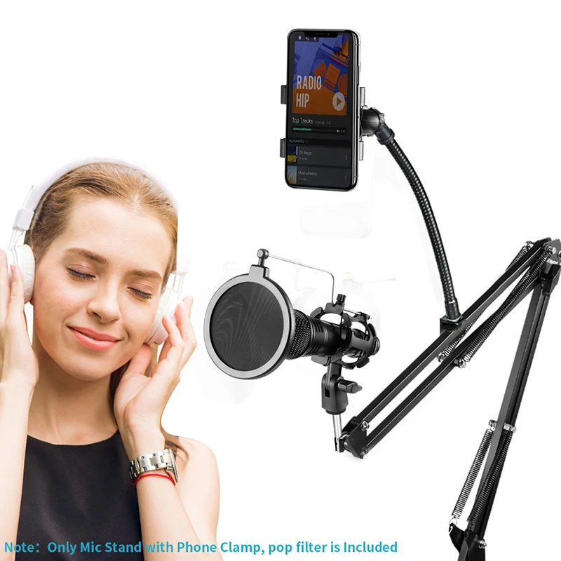 Ituf Регулируемая записывающая микрофонная подвеска стрелы ножничная подставка +