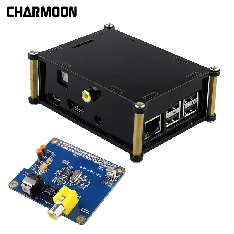 Raspberry PI цифровая звуковая карта I2S SPDIF Оптическое волокно HIFI DiGi с акриловым