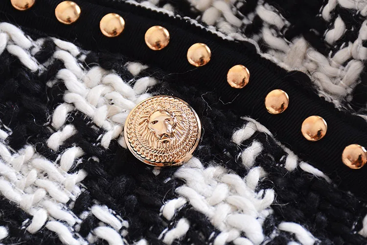 2021 Шипованный вышитый значок с одной пуговицей твидовый пиджак гусиной ЛАПКОЙ