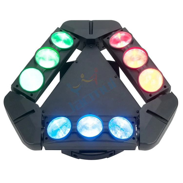 Large Size Luz Principal Movil 9*12w Triangle Spider LED Beam Moving Head Light For Stage Party | Лампы и освещение