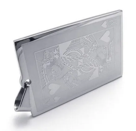 Модные ювелирные изделия из нержавеющей стали король сердец карты покерный