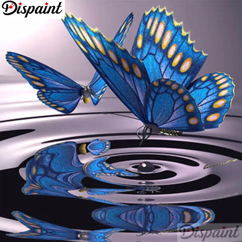 

Dispaint Full Square/Round Drill 5D DIY Diamond Painting "Animal butterfly" 3D Embroidery Cross Stitch 5D Home Decor A11265