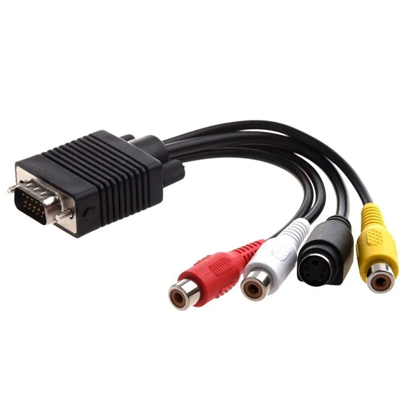 100 шт./лот для ПК компьютера ноутбука SVGA VGA в TV S Video RCA AV 3 аудио 3RCA Видео выход