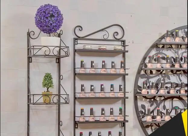 

Round cosmetics display rack of multi-storey wall hanging iron - art store nail shop nail polish perfume cabinet