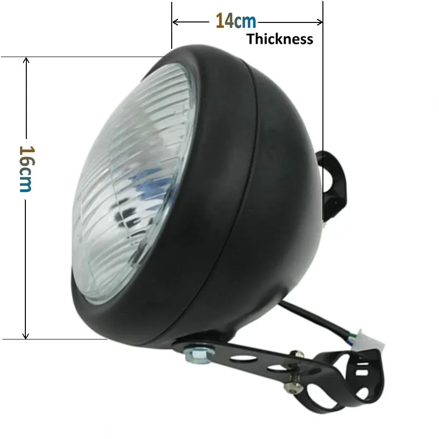 Хромированный черный свет для кафе гонки передняя фара декоративный
