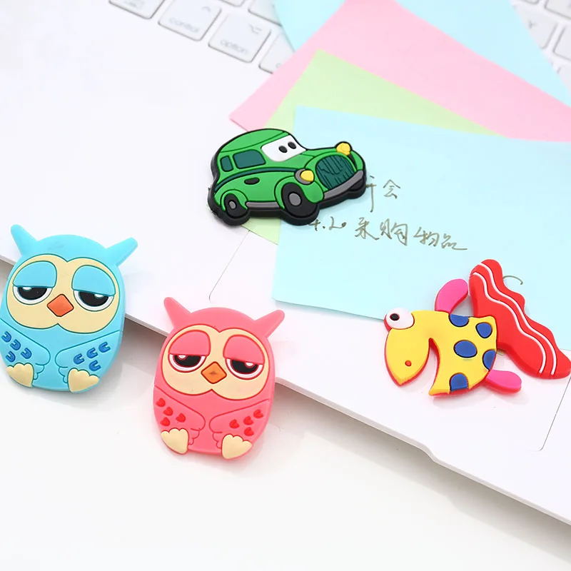 10 шт./лот Мультяшные животные силикагелевые магниты на холодильник наклейка для
