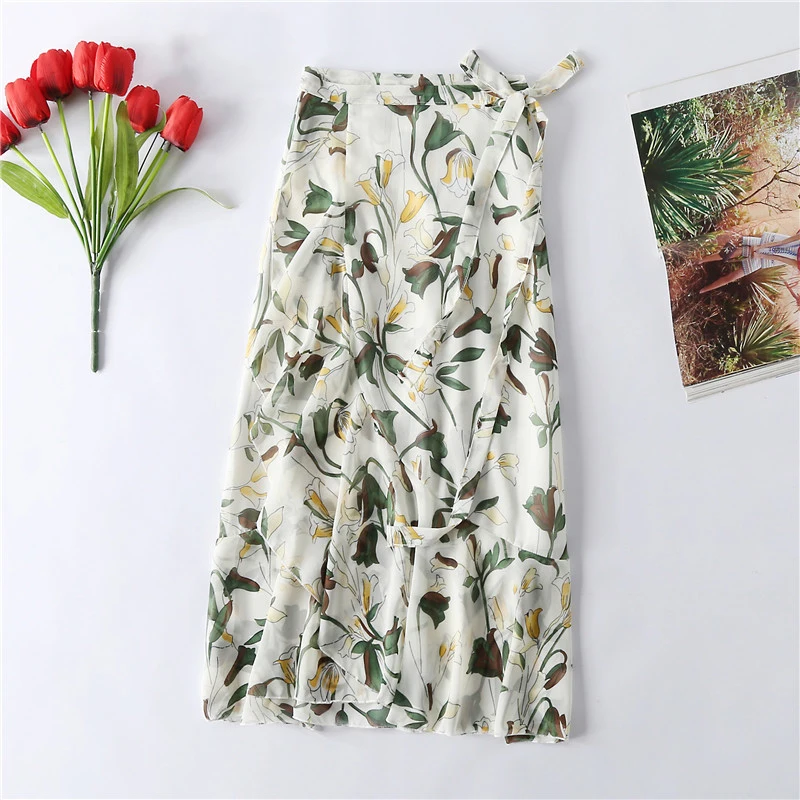 Fitaylor шифоновая юбка с цветами женская летняя винтажная легкий цветочный Рисунок