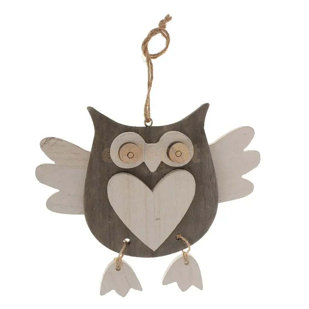 Красивая Сова Форма Деревенский домик деревянная висячая птица украшение дома