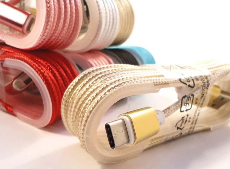 

MultiColor 1.5M Nylon Braided Rope Neto Micro USB Charger Sync Data Cable For Android & iPhone 7 6 5 Samsung 3.1 Type-C 500pcs