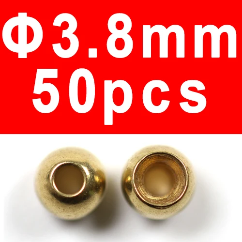 50pcs 3dot8mm Wifreo 50 шт. латунные бусины для завязывания мушек, Нимфа, бусина для завязывания мушек, 2,3 мм, 2,8 мм, 3,4 мм, 3,8 мм, Китай, материал для ловли нахлыстом - Цвет: 50pcs 3dot8mm