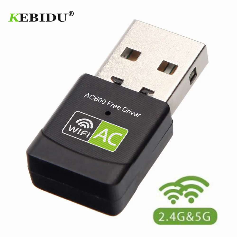 Беспроводной адаптер Kebidu USB Wi Fi 600 Мбит/с двухдиапазонный переменного тока 2 4G WiFi