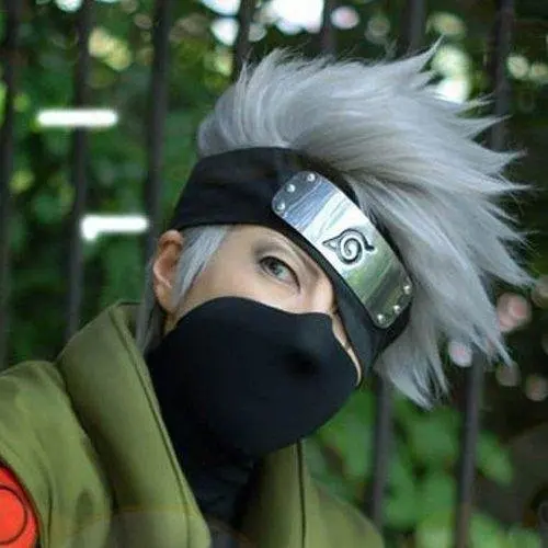 Wig Headband Mask Аниме Наруто Хатаке Какаши Косплей парик Серебряный Белый Короткие термостойкие Sythentic волосы парики+ повязка на голову+ маска+ парик колпачок - Цвет: Wig Headband Mask