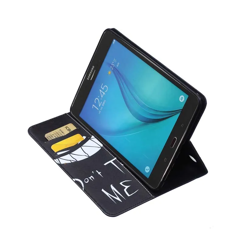 Кожаный чехол книжка с подставкой и рисунком для планшета Samsung Galaxy Tab A 8 0 T350 T351 T355