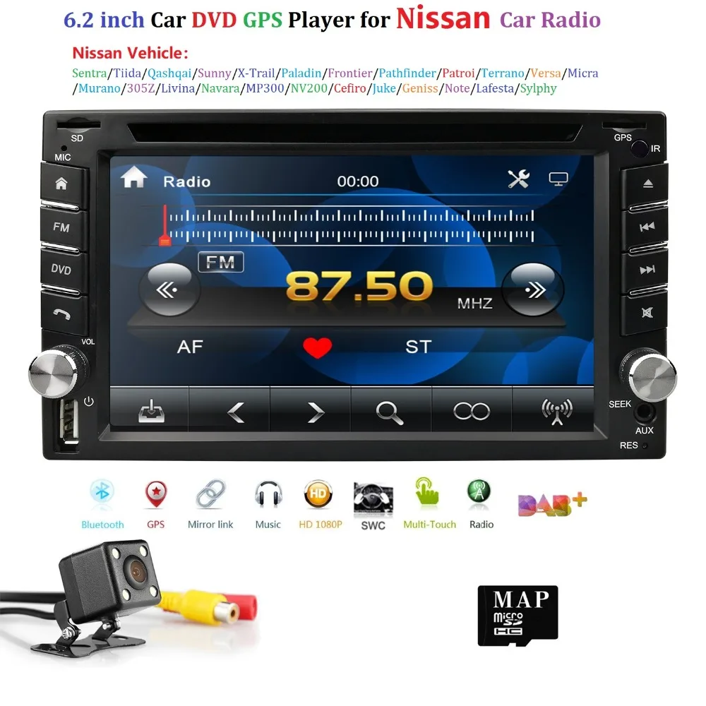 Автомобильный dvd для nissan qashqai x-trail almera Note, Juke Pathfinder/Patrol/Terrano Универсальный мультимедийный автомобильный gps навигатор плеер Cam