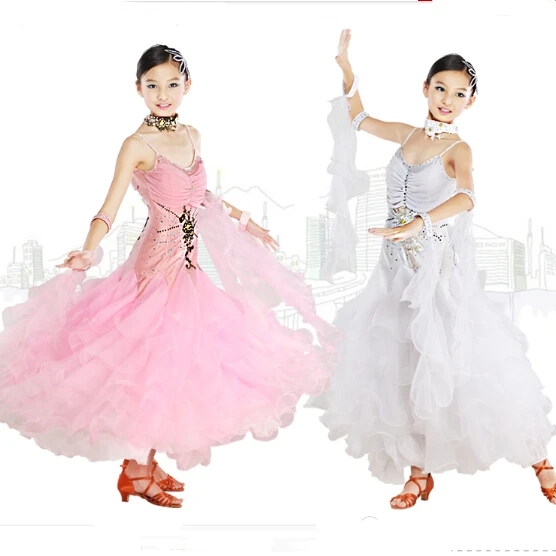 Детское платье для бальных танцев элегантное белое девочек | Тематическая одежда